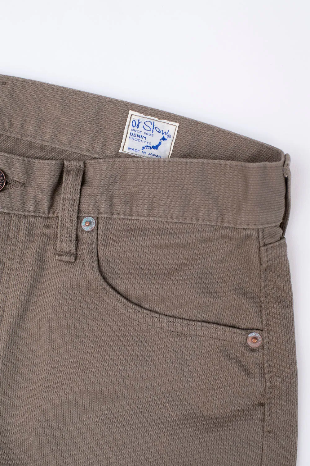 01-0107W-107 - Ivy Fit Pique Denim - Dusty Olive