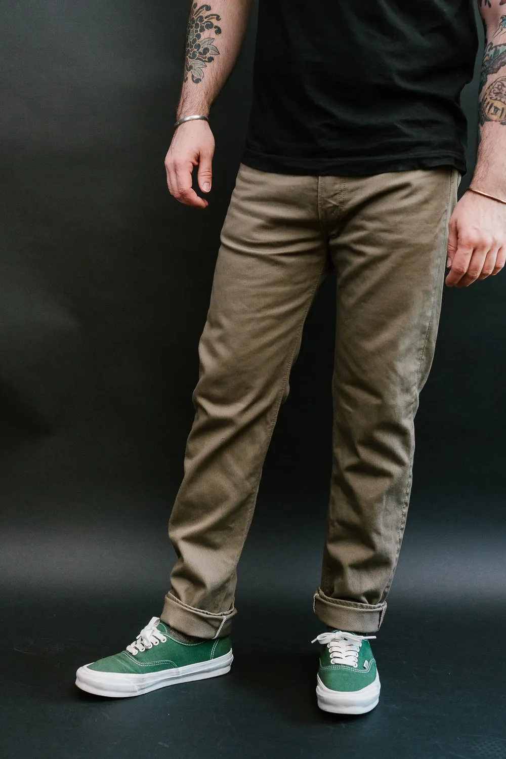 01-0107W-107 - Ivy Fit Pique Denim - Dusty Olive