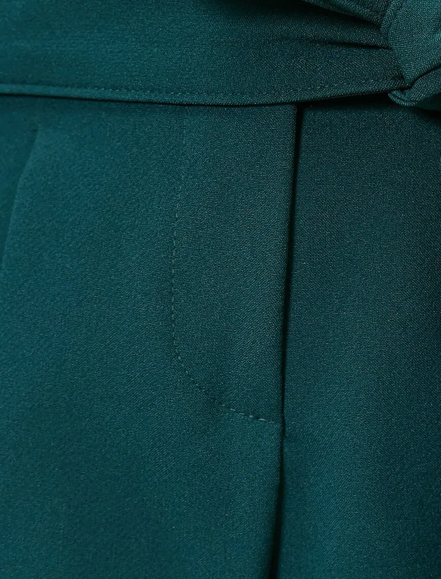 16329 Green Tie Waist Trousers