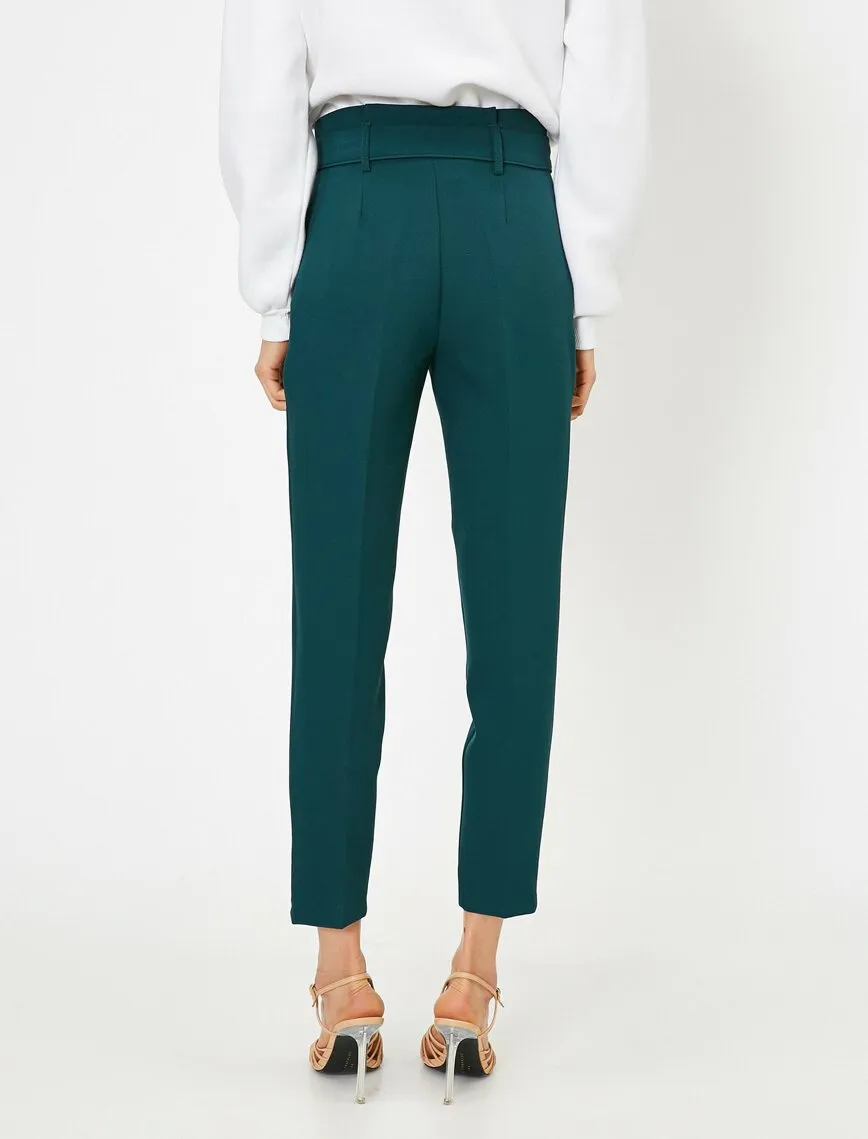 16329 Green Tie Waist Trousers