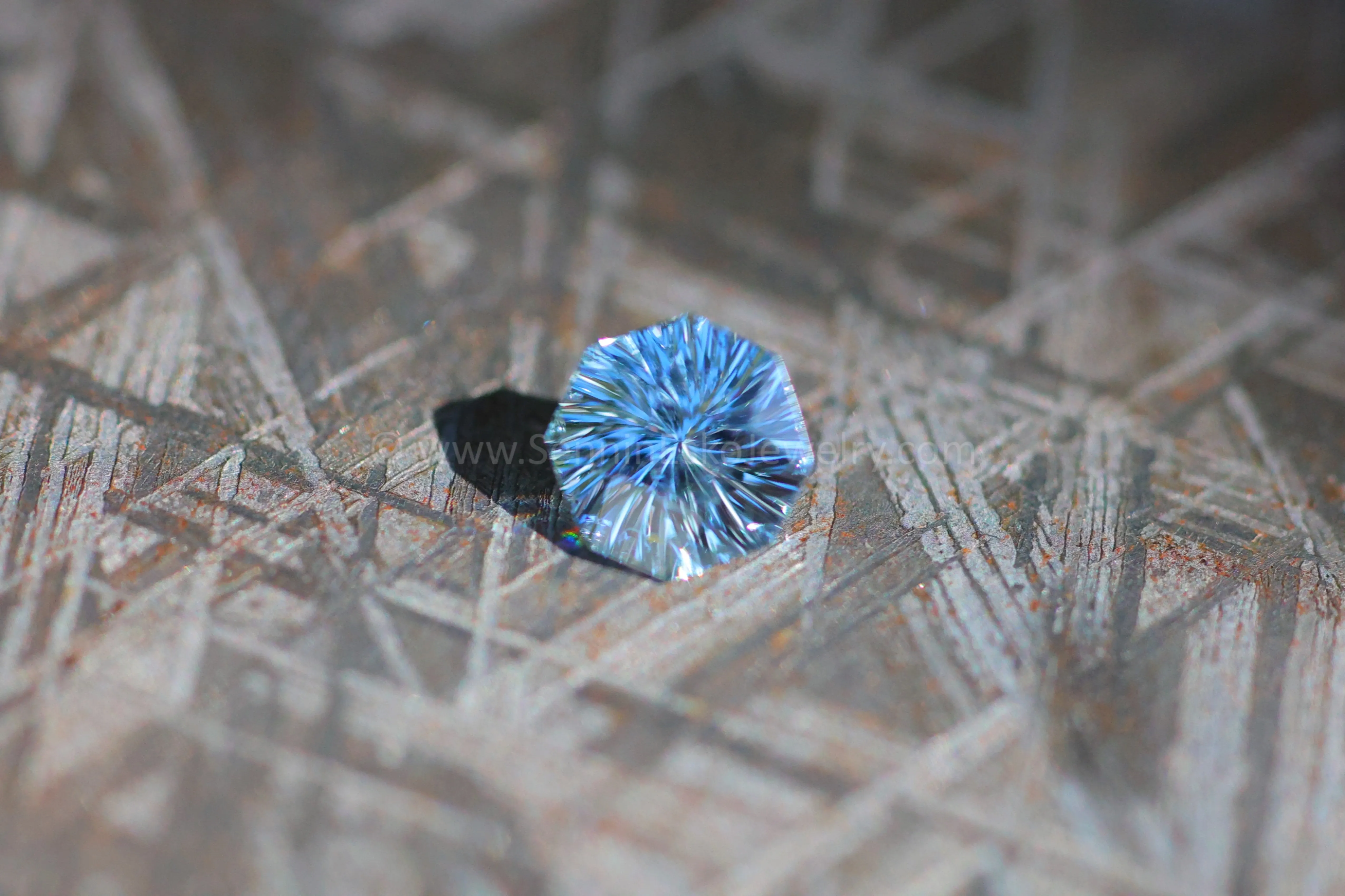 1ct Icy Blue Montana Sapphire Square Octagon - 5.9x6.1mm - Galaxy Cut