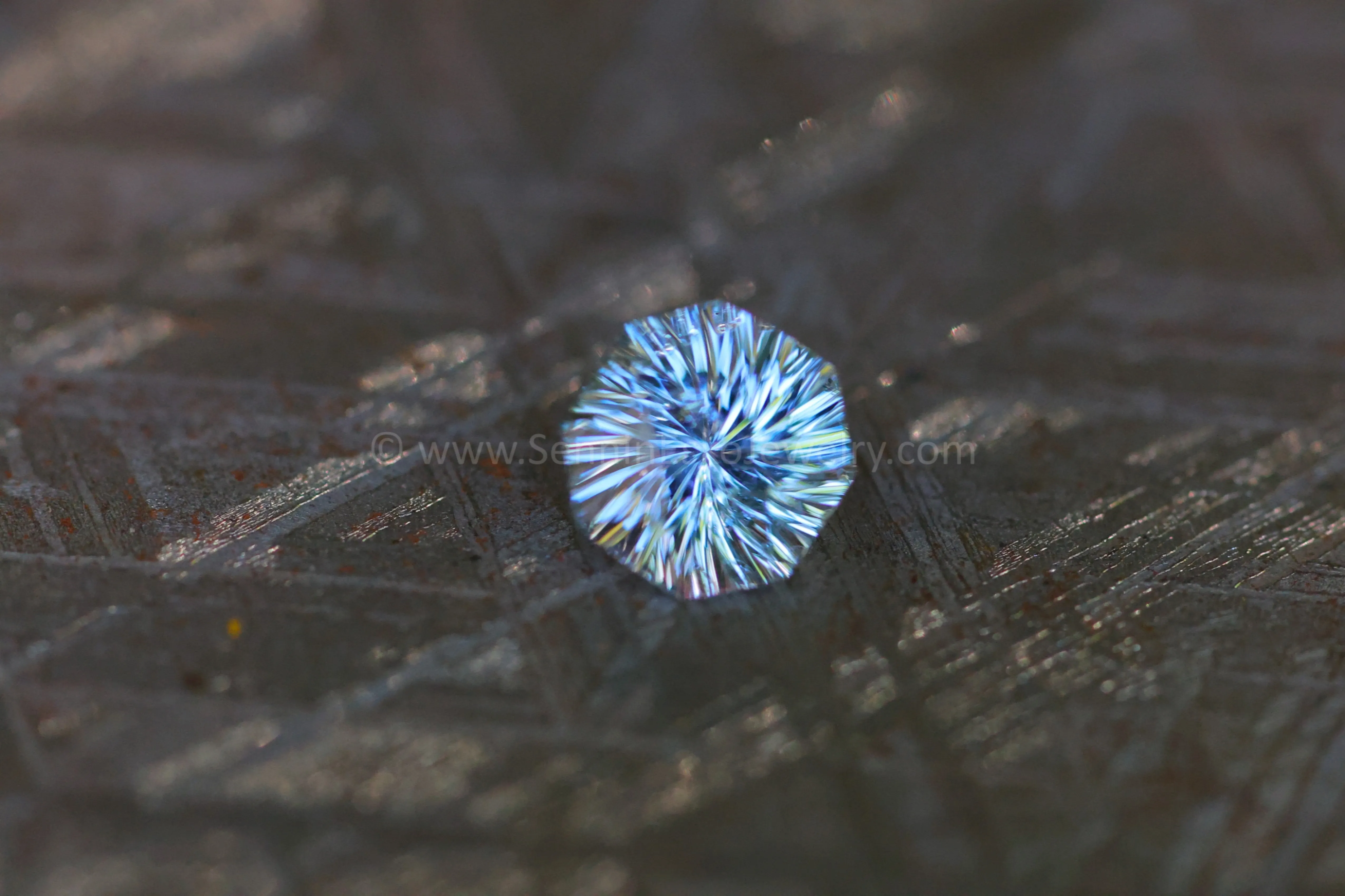 1ct Icy Blue Montana Sapphire Square Octagon - 5.9x6.1mm - Galaxy Cut
