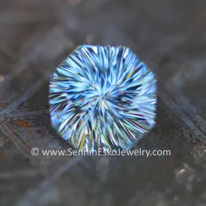 1ct Icy Blue Montana Sapphire Square Octagon - 5.9x6.1mm - Galaxy Cut