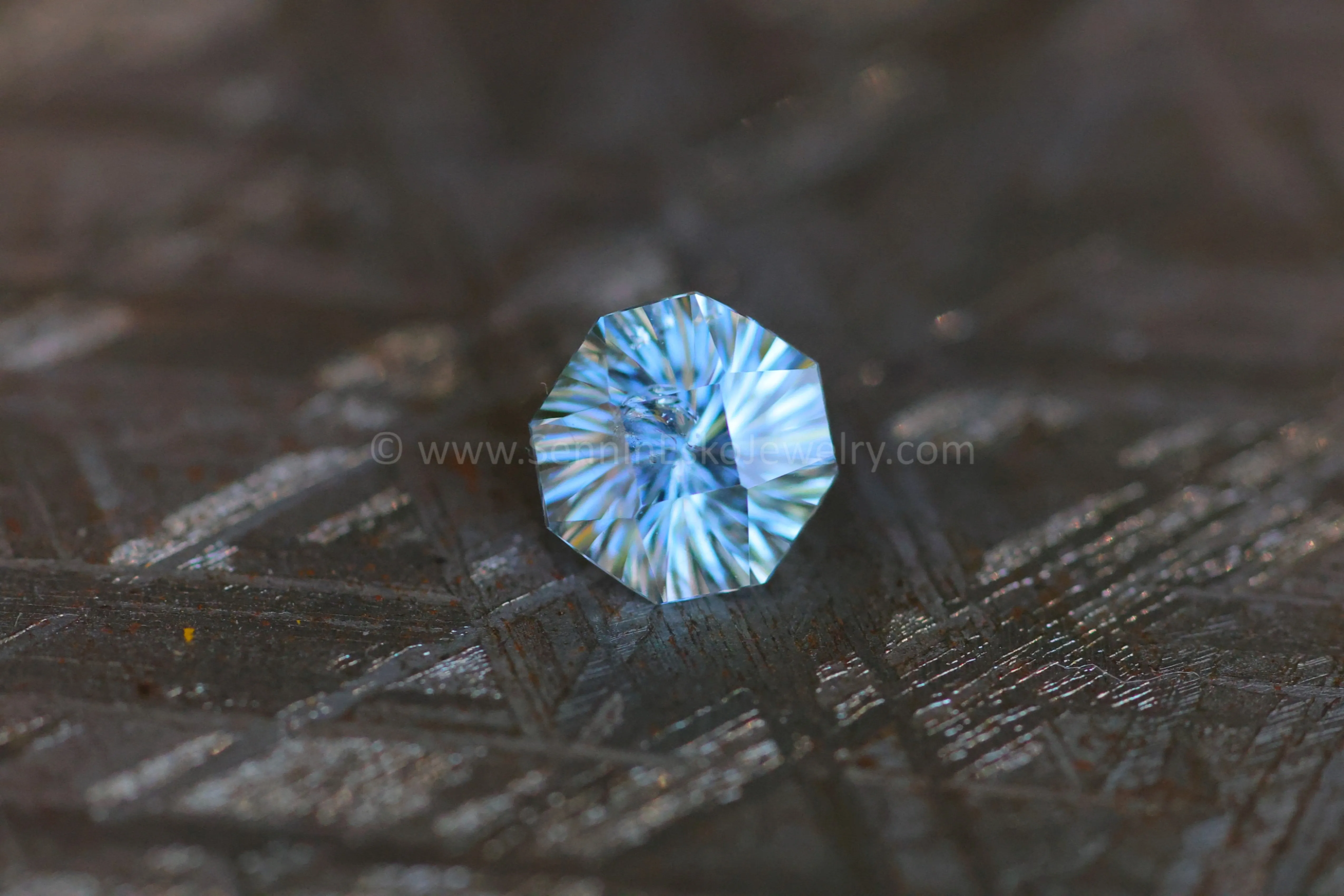 1ct Icy Blue Montana Sapphire Square Octagon - 5.9x6.1mm - Galaxy Cut