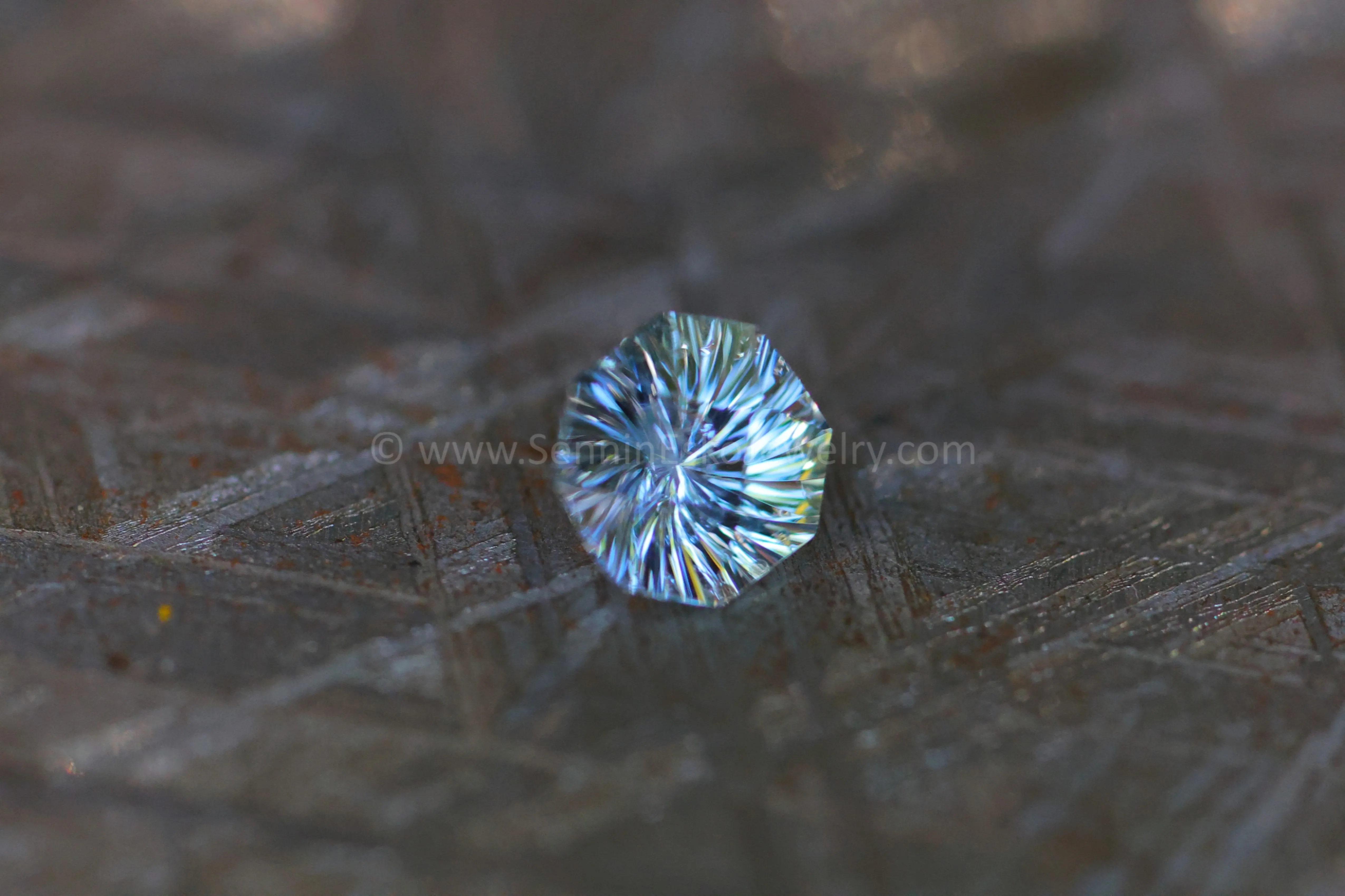 1ct Icy Blue Montana Sapphire Square Octagon - 5.9x6.1mm - Galaxy Cut