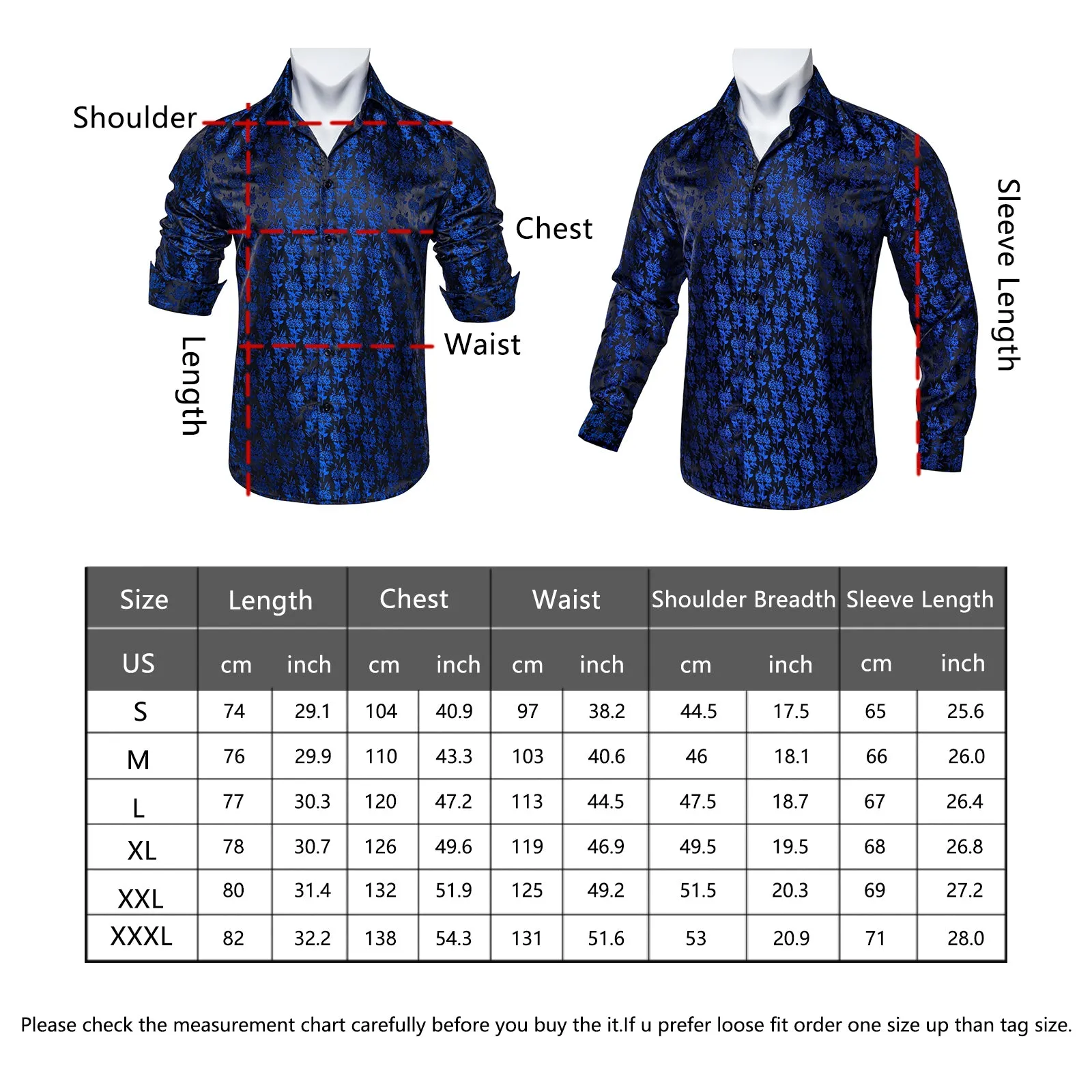 Black Red Rose Floral Silk Men's Long Sleeve Shirt