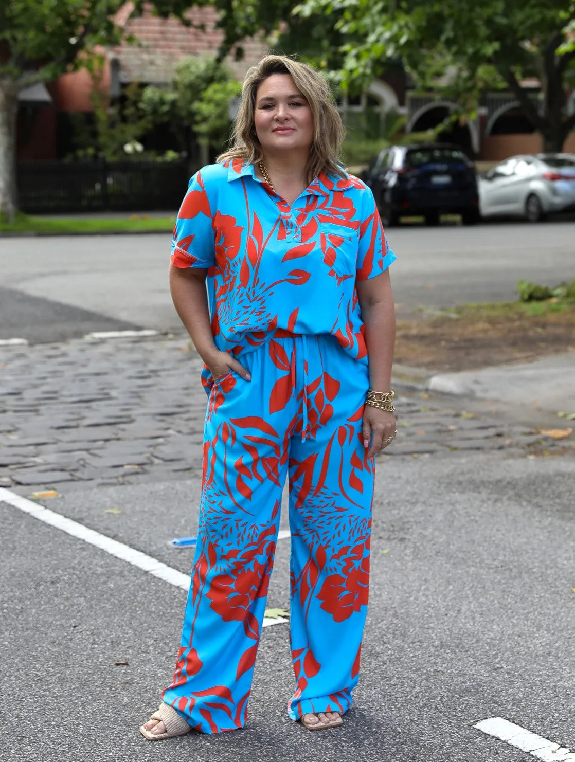 Bondi Wide Leg Pant - Bondi Print