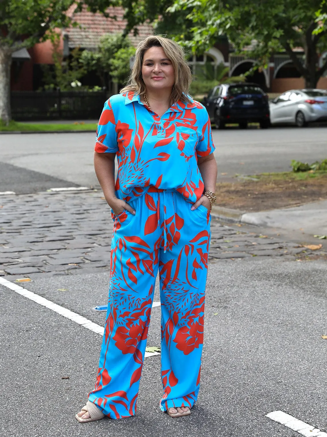 Bondi Wide Leg Pant - Bondi Print