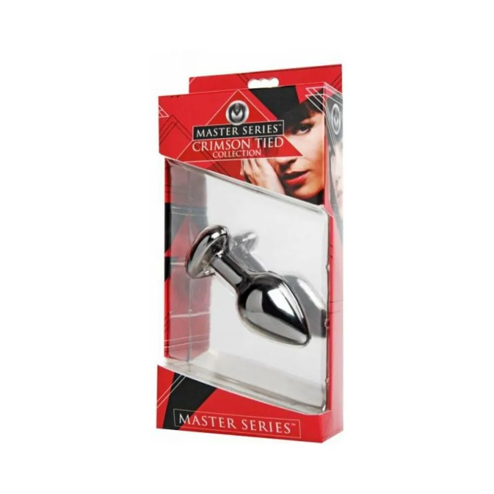 Crimson Tied Scarlet Heart Shaped Jewel Anal Plug