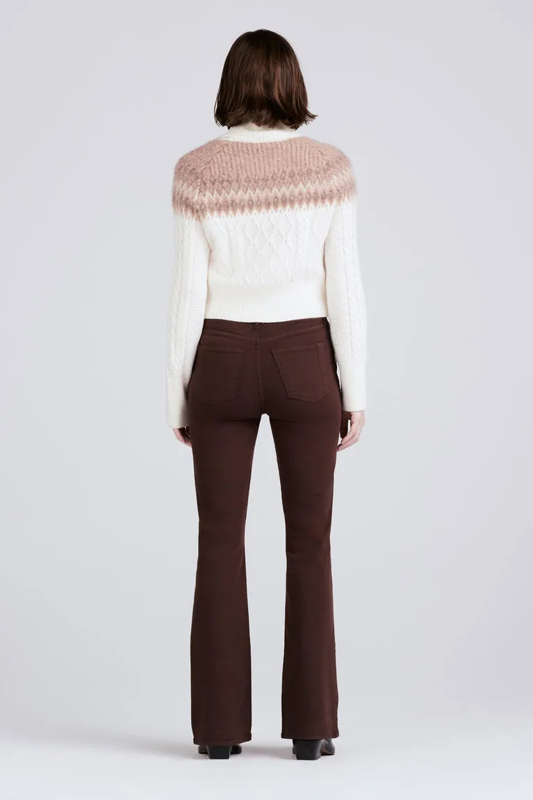 Derek Lam 10 Crosby - Harlow High Rise Flare in Chocolate