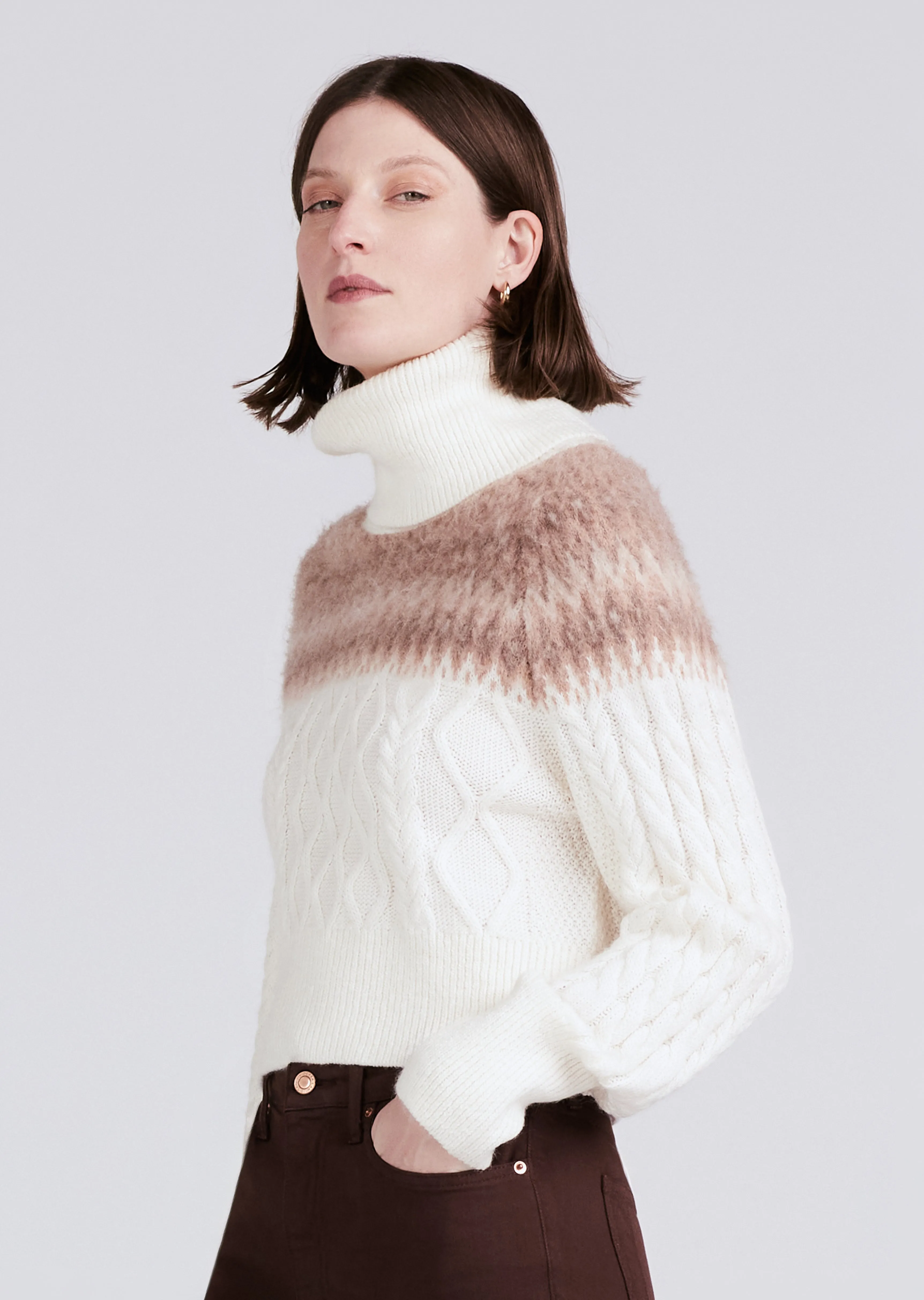 Derek Lam 10 Crosby - Harlow High Rise Flare in Chocolate