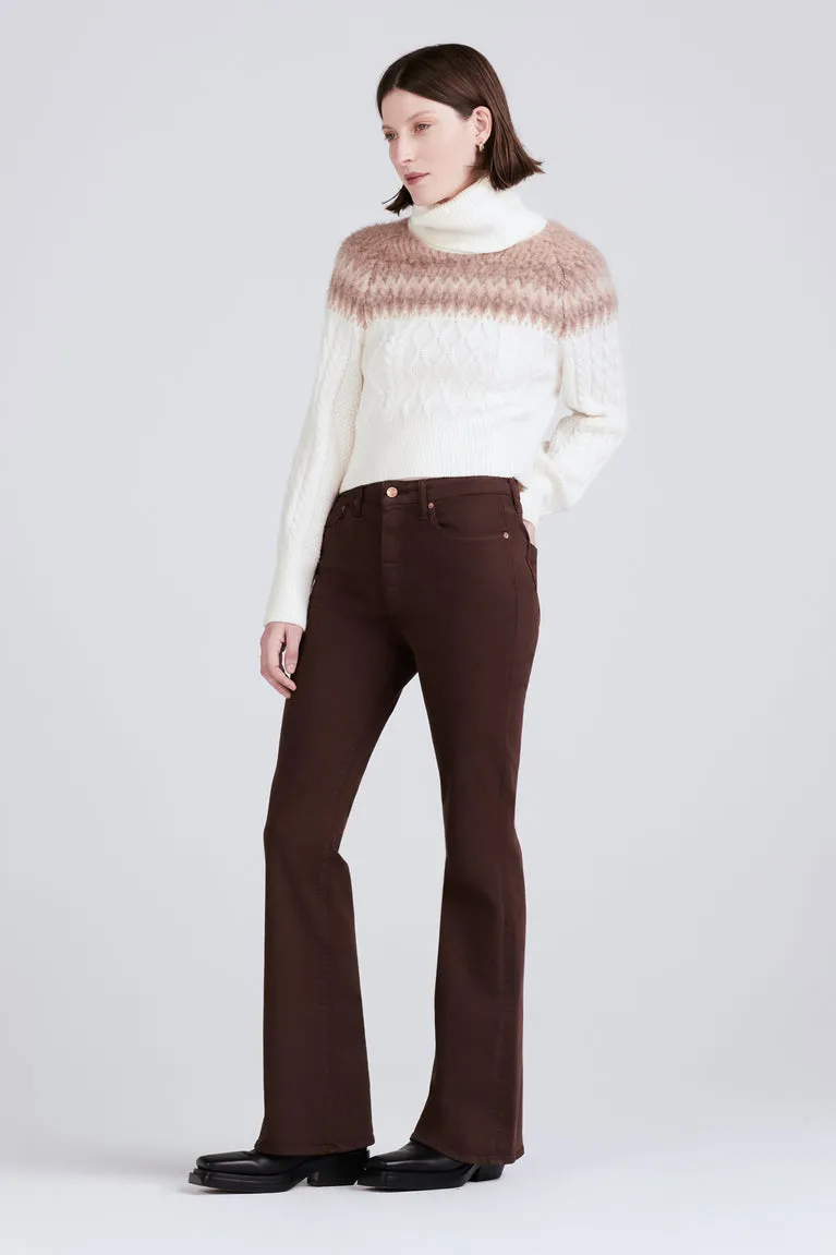 Derek Lam 10 Crosby - Harlow High Rise Flare in Chocolate