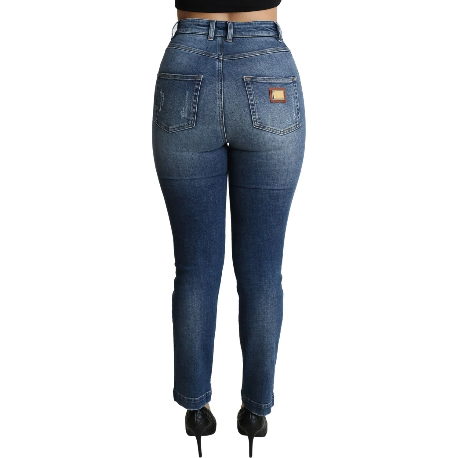 Dolce & Gabbana Enchanted Crystal Studded Blue Jeans