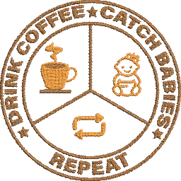 Drink-Coffee-Catch-Babies - Embroidery Design