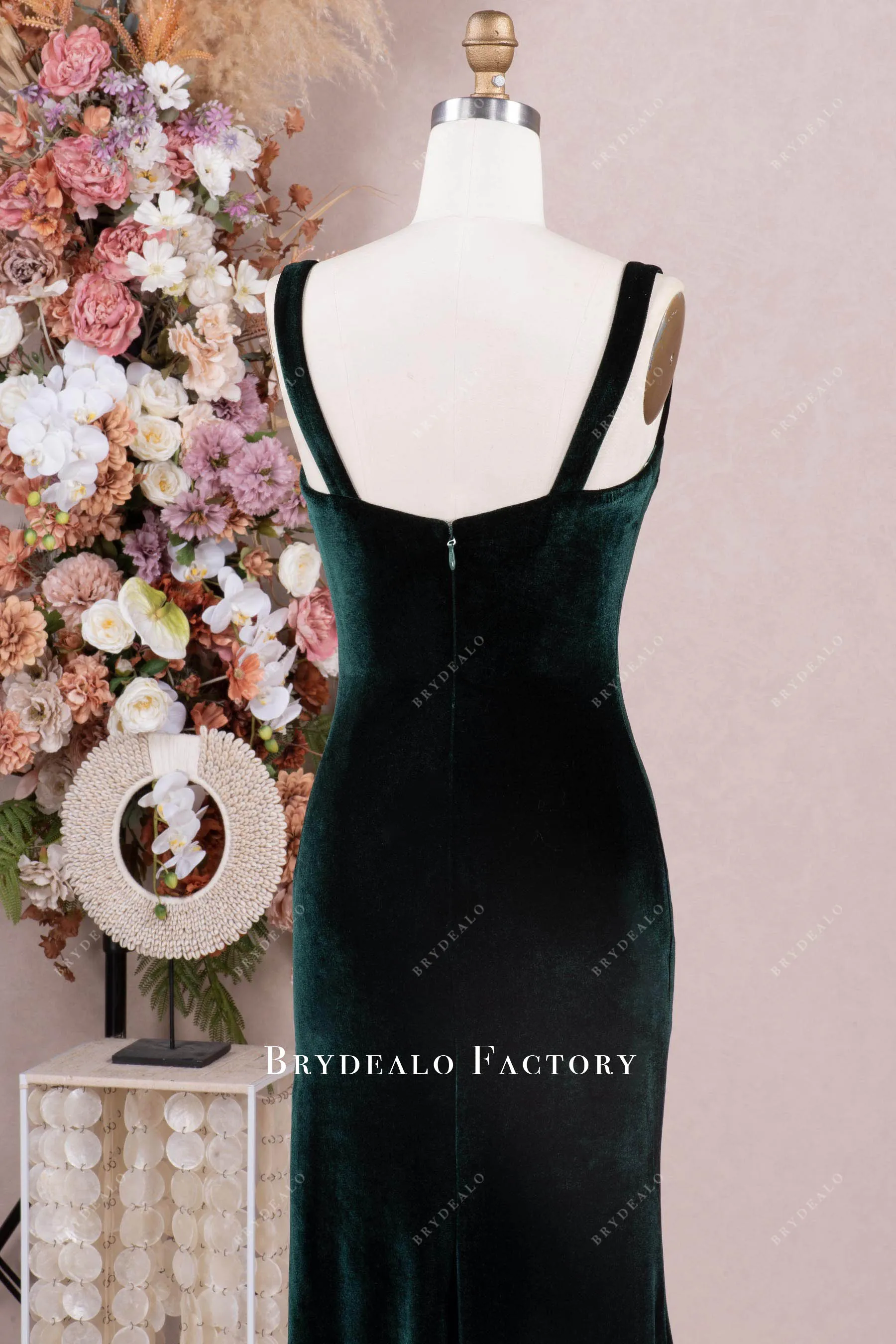 Elegant Dark Green Eyelash Lace Sweetheart Neck Prom Evening Dress