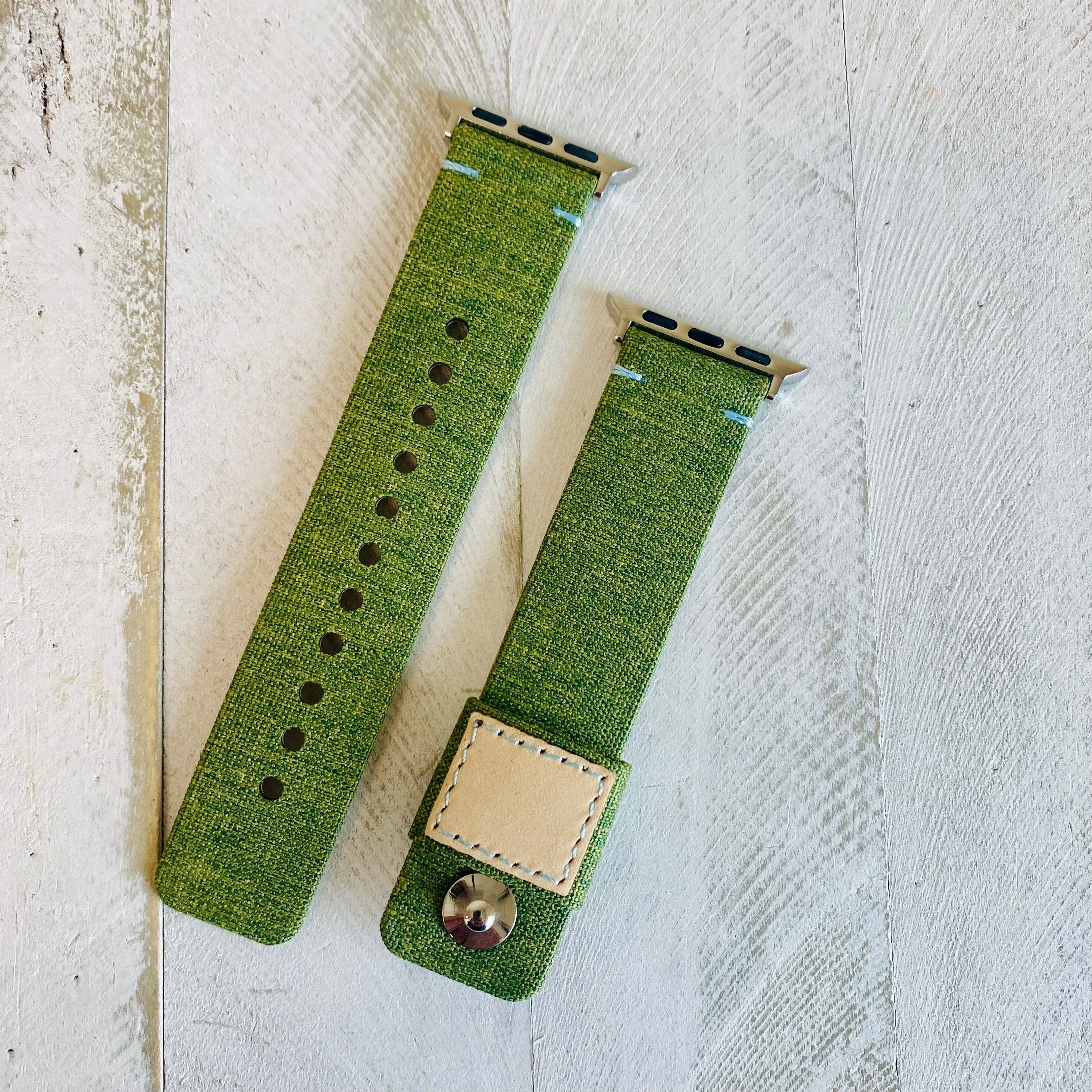Fancy Fabric Leather Lined Band For Apple Watch