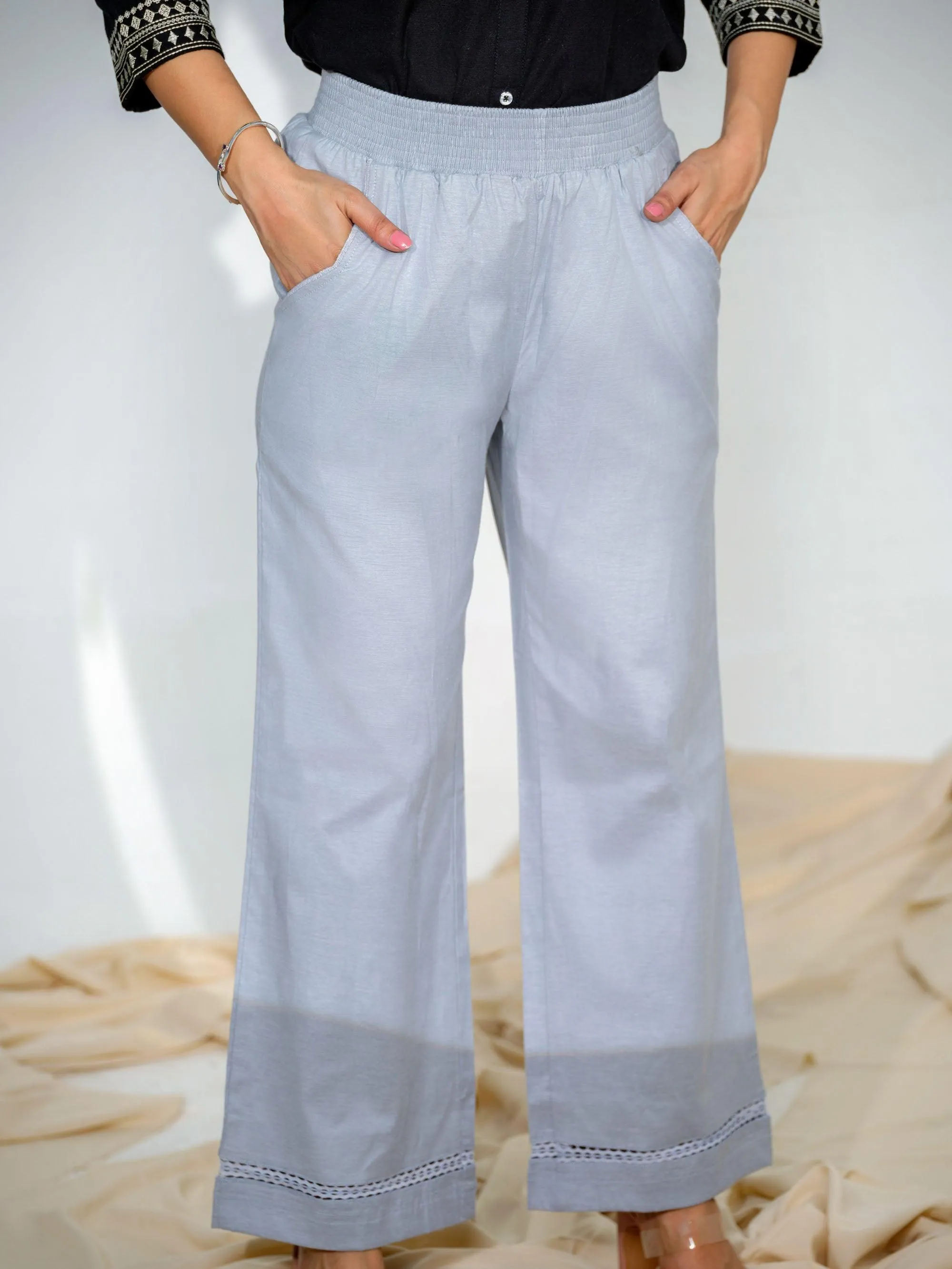 Full broad elasticated pants