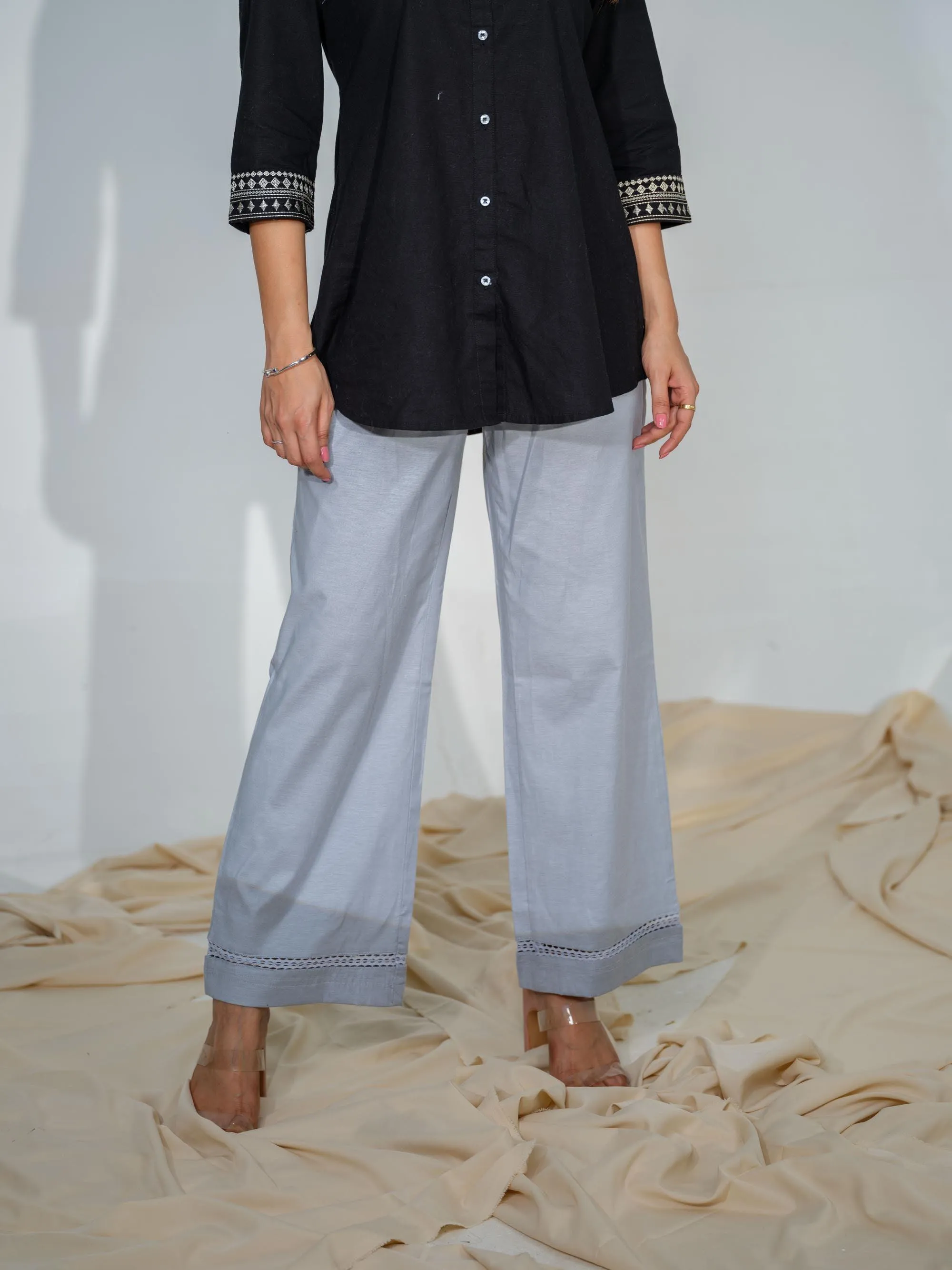 Full broad elasticated pants