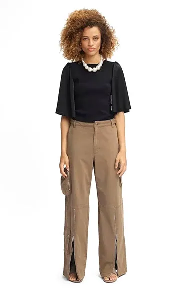 Gestuz Black Top with Silky Sleeves