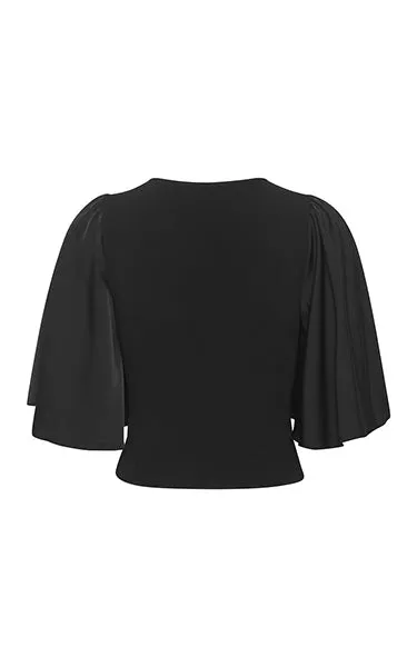 Gestuz Black Top with Silky Sleeves
