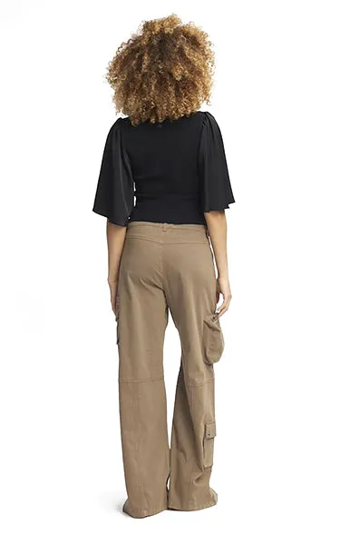 Gestuz Black Top with Silky Sleeves