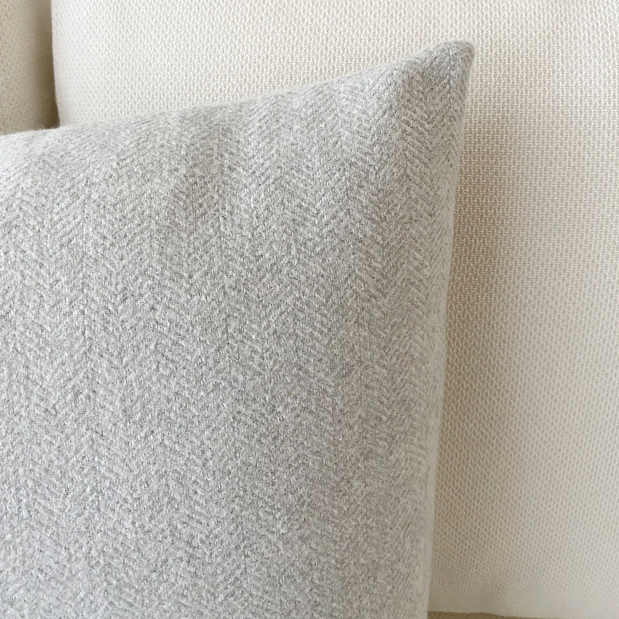 Gray Herringbone Tweed Throw Pillow Cover 20x20
