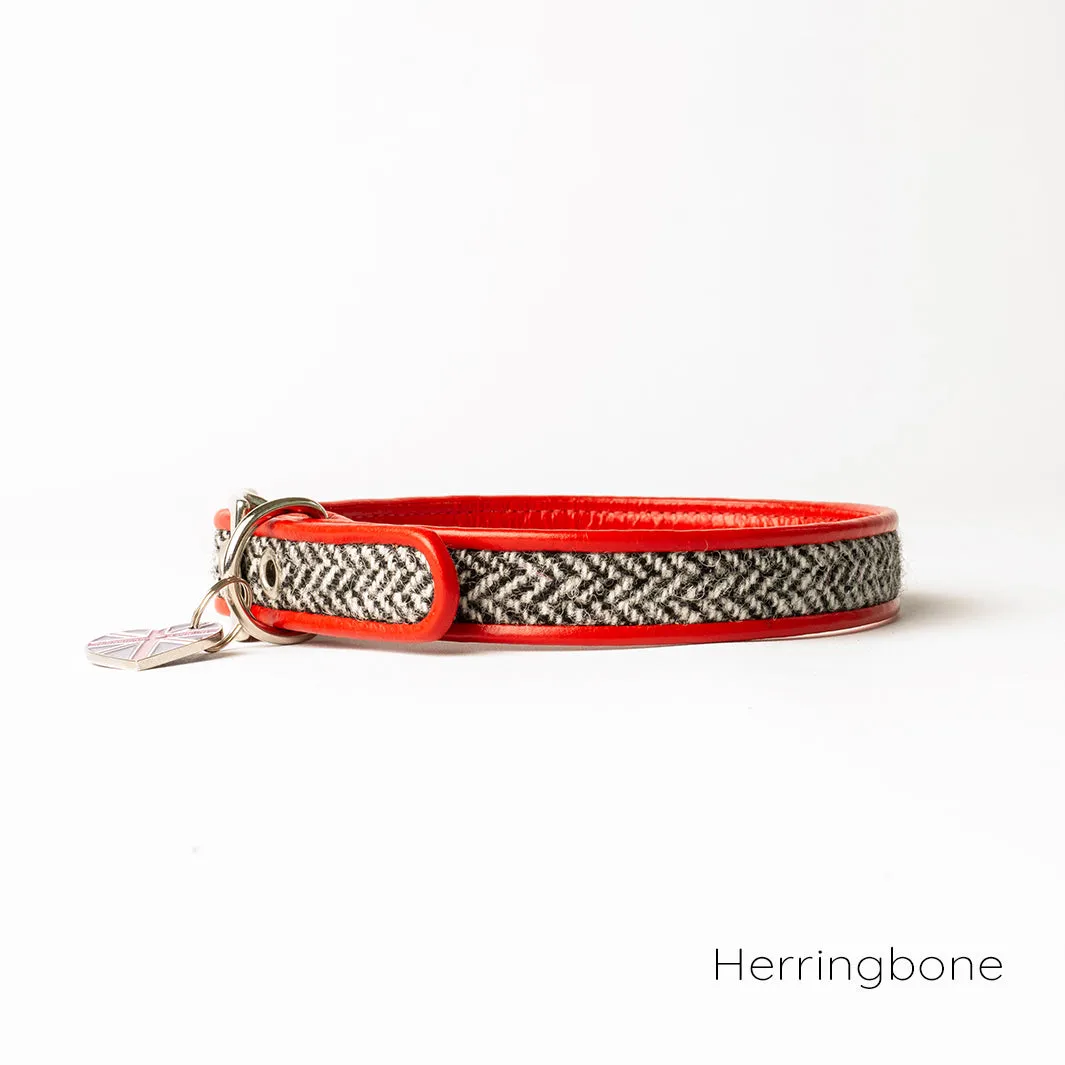 Harris Tweed Classic Slim Dog Collar by Holly&Lil