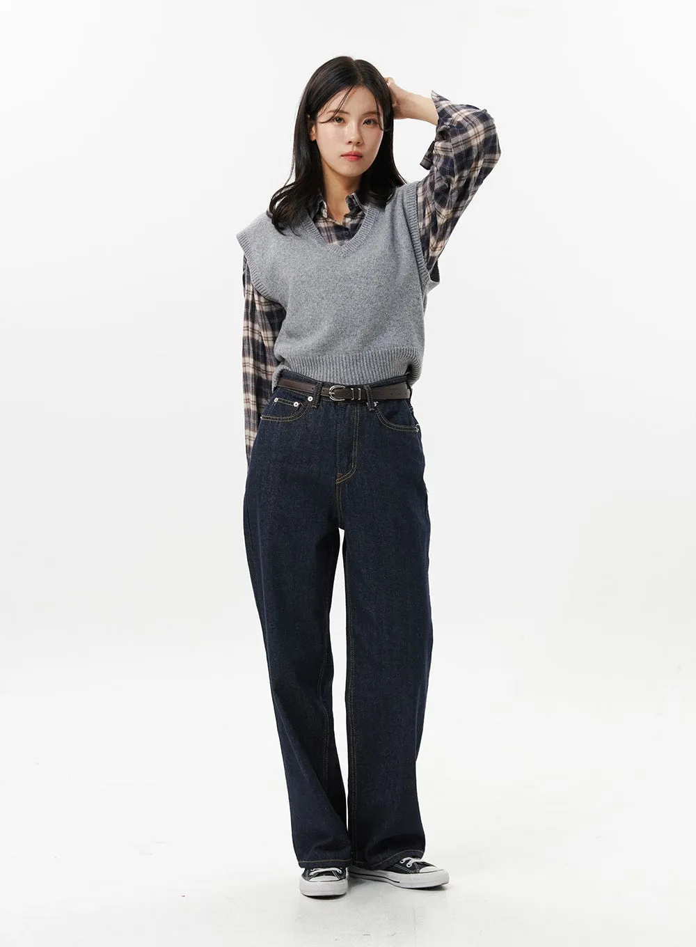 Indigo Wide Fit Pants OO312