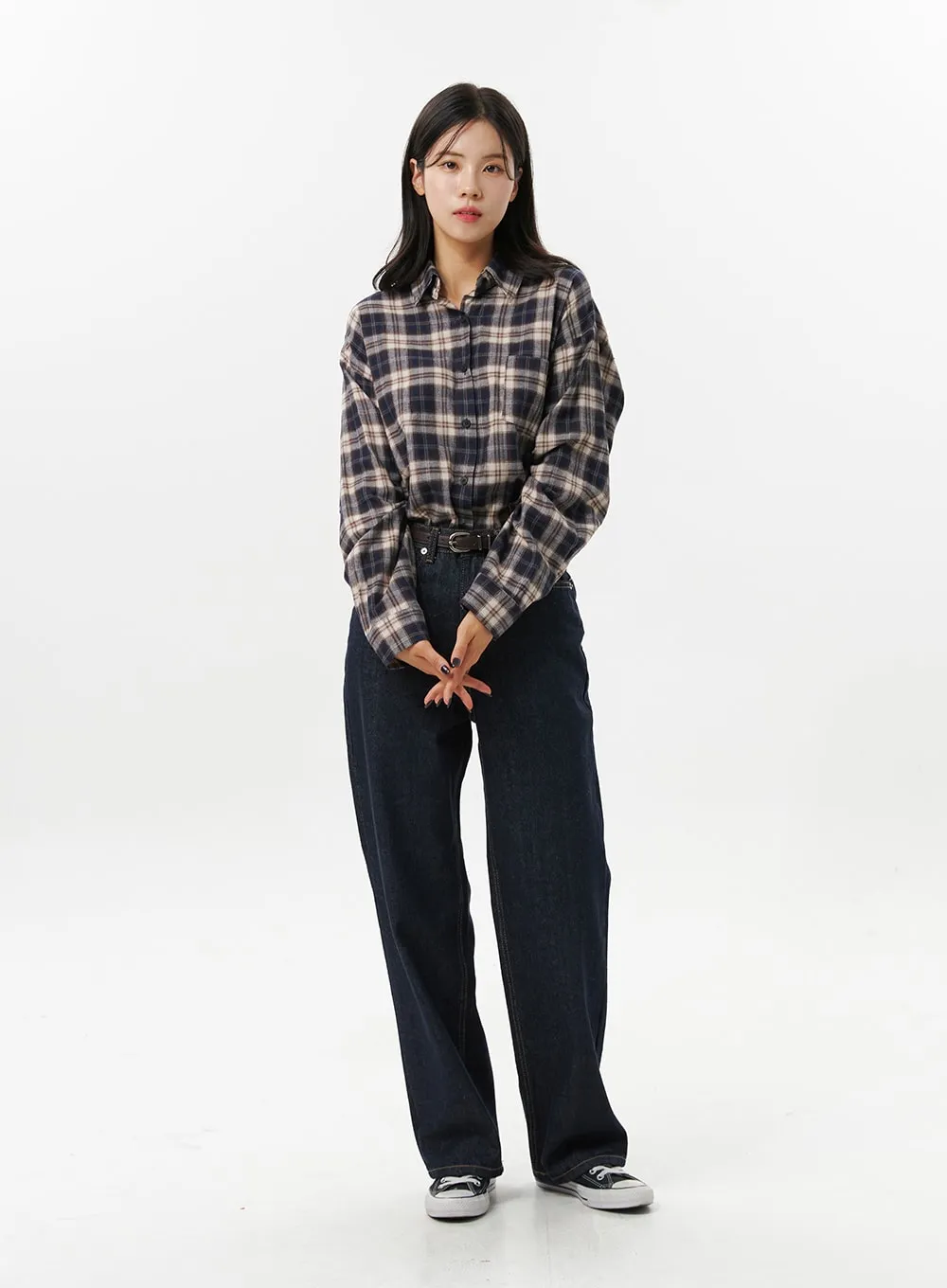 Indigo Wide Fit Pants OO312