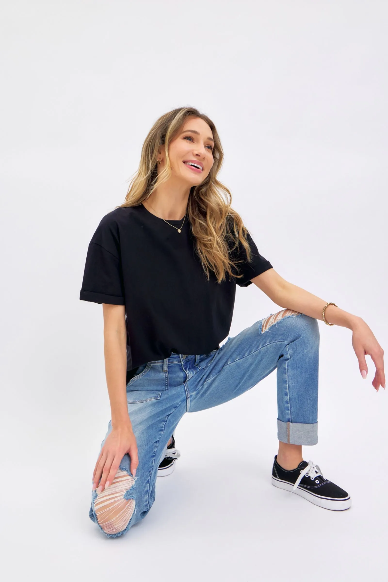 Judy Blue High Waist Patch Pocket & Destroy Boyfriend Denim 88825