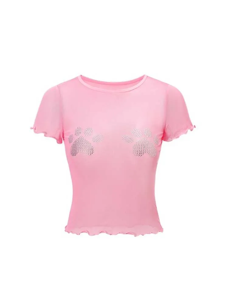 Paw Mesh Slim Fit T-Shirt【s0000009185】
