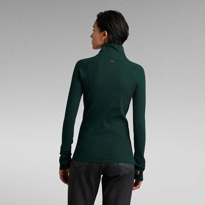 Rib Mock Slim Full Sleeve (Green) - GD22074D1074287