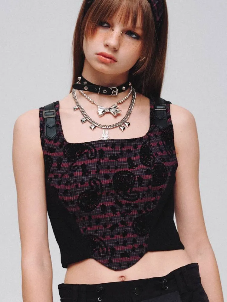 Short slim fit trap zipper vest【s0000008389】