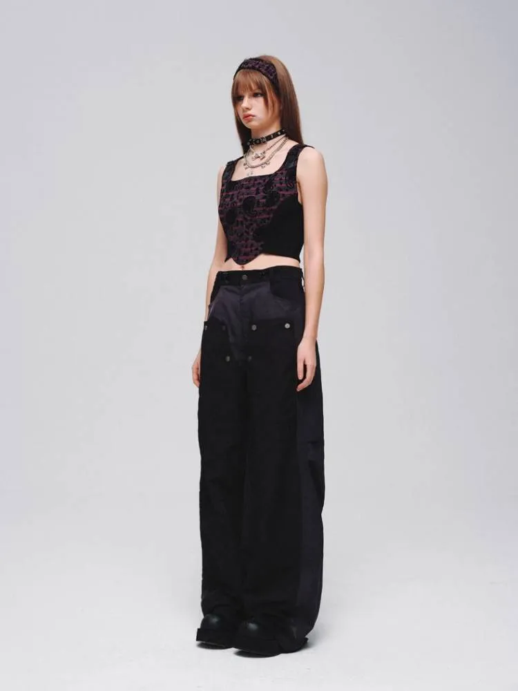 Short slim fit trap zipper vest【s0000008389】