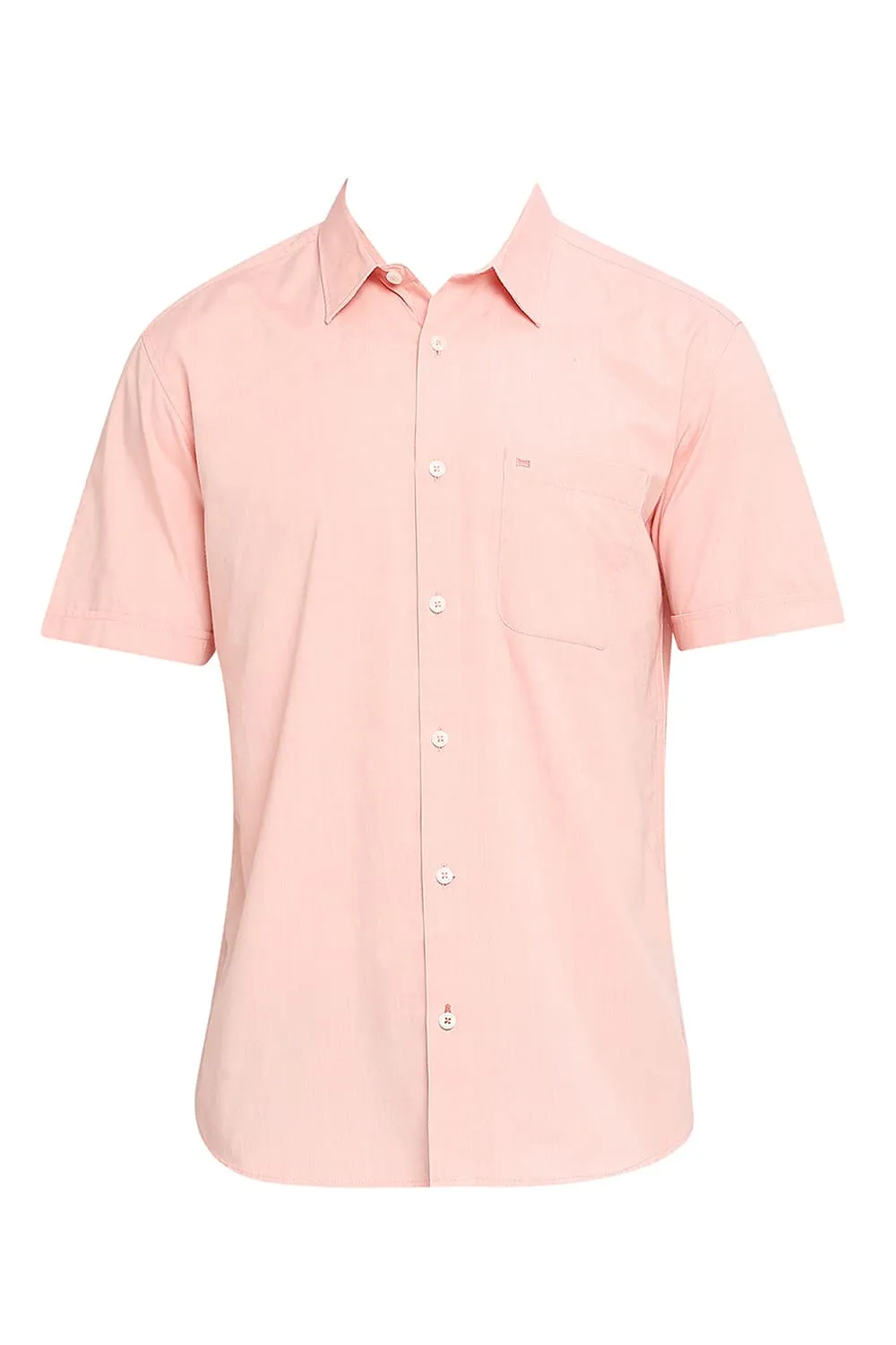 Slim Fit Cotton Polyester Viscose Halfsleeves Shirt