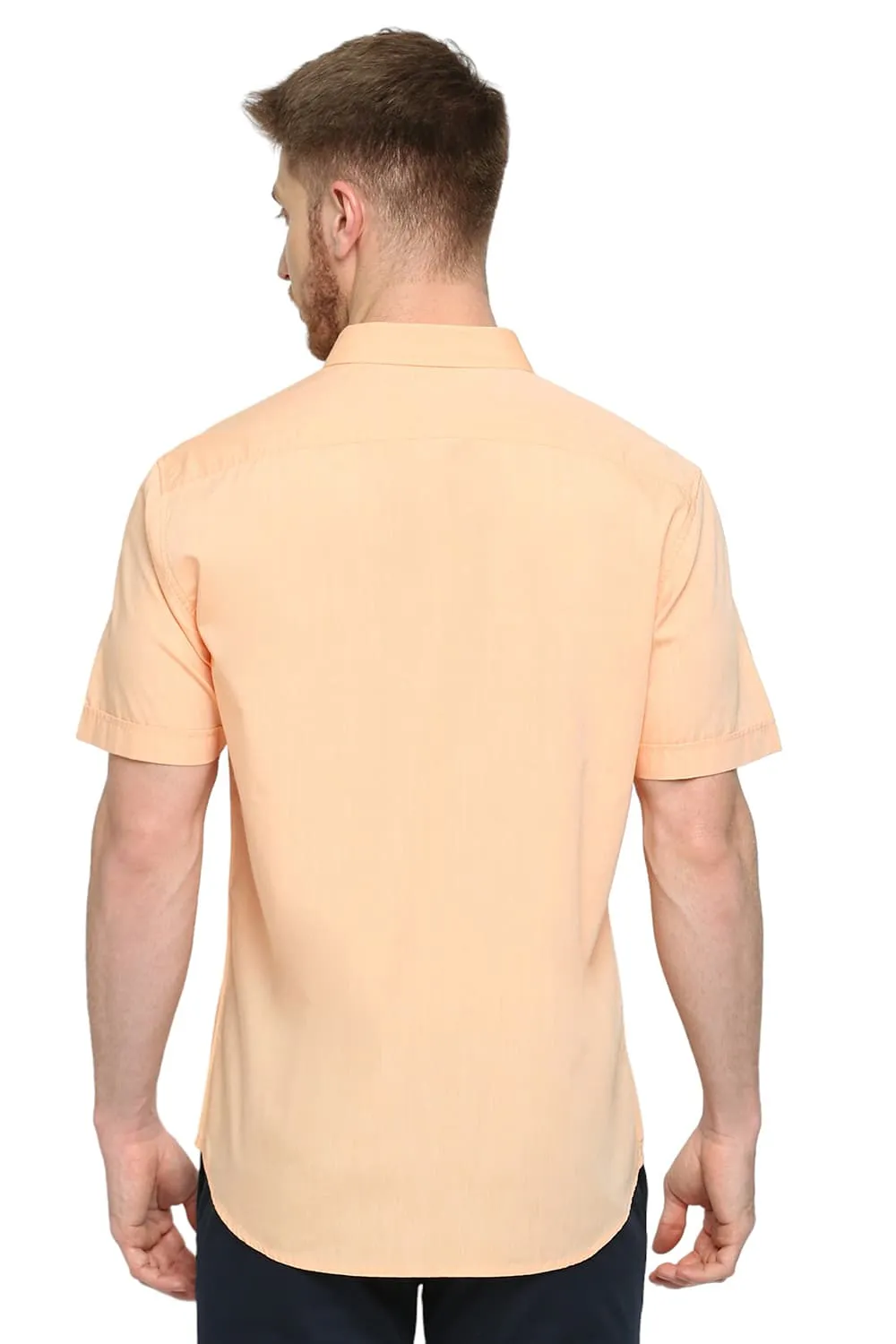 Slim Fit Cotton Polyester Viscose Halfsleeves Shirt