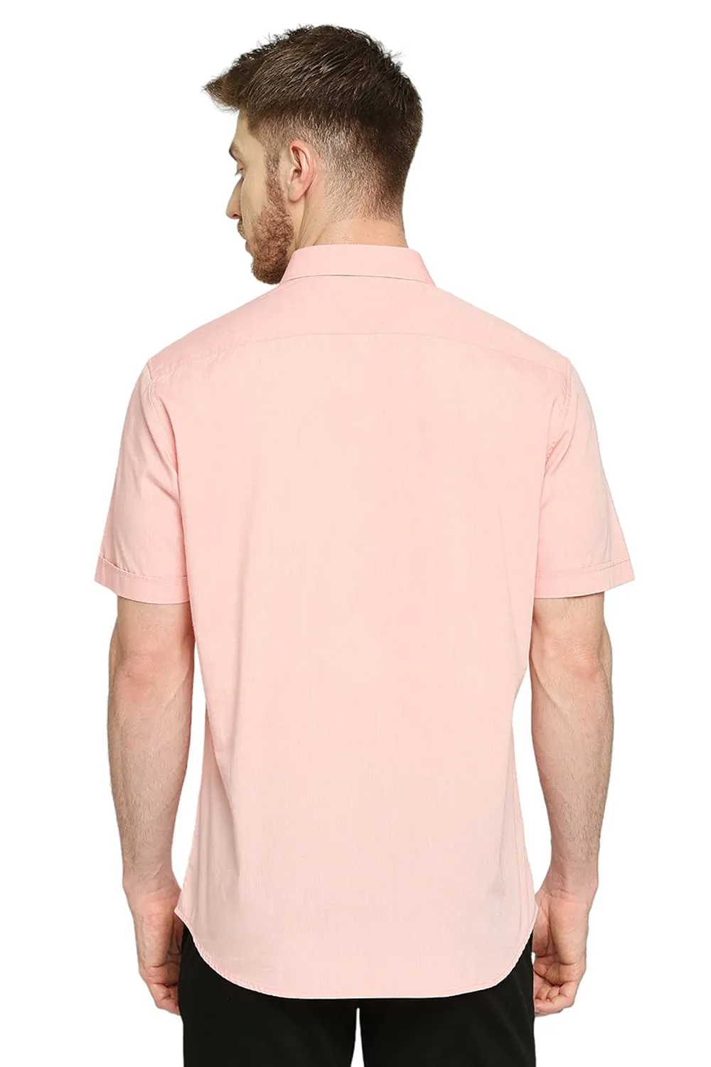 Slim Fit Cotton Polyester Viscose Halfsleeves Shirt