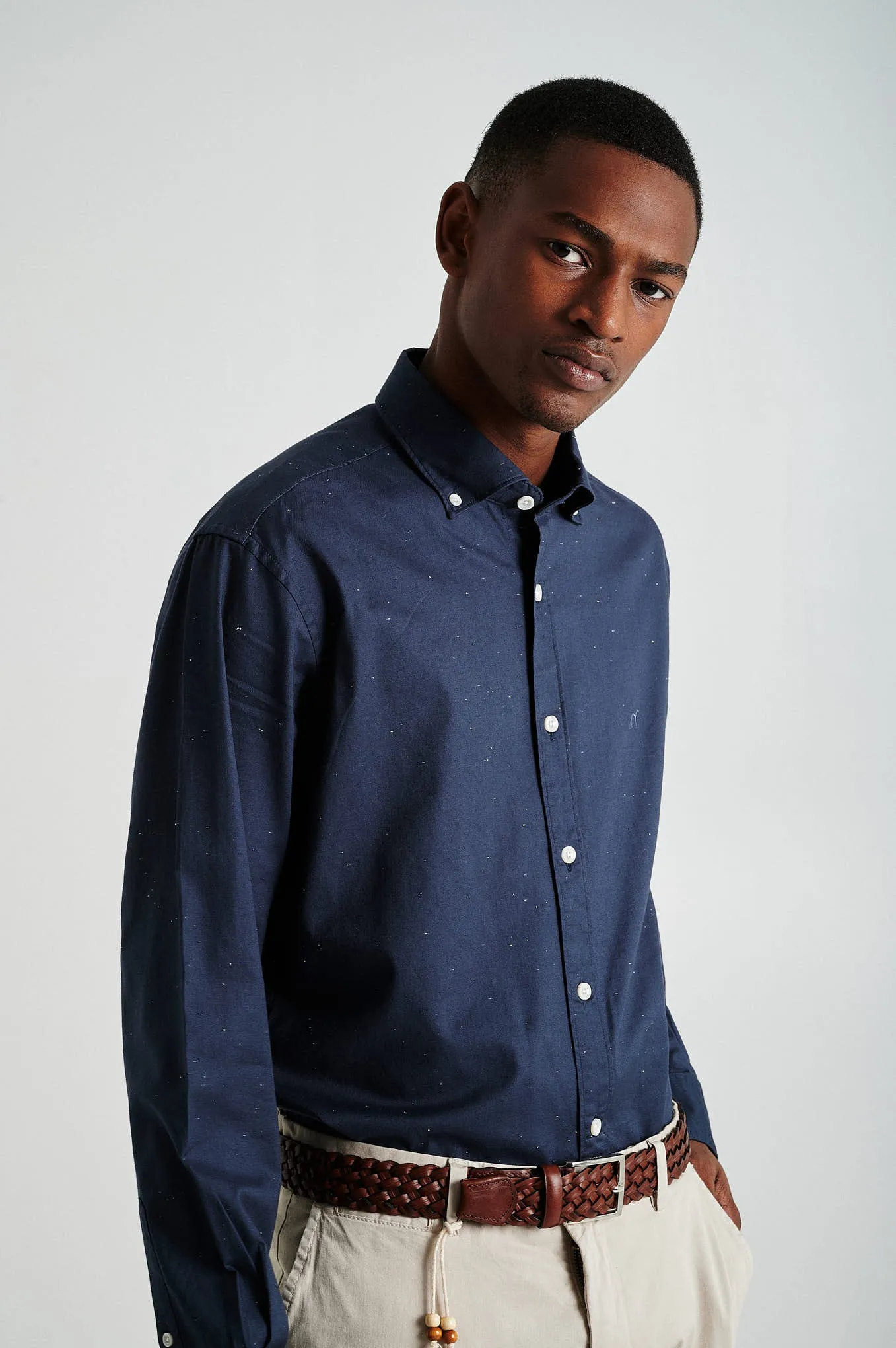 Slim fit slubcotton shirt