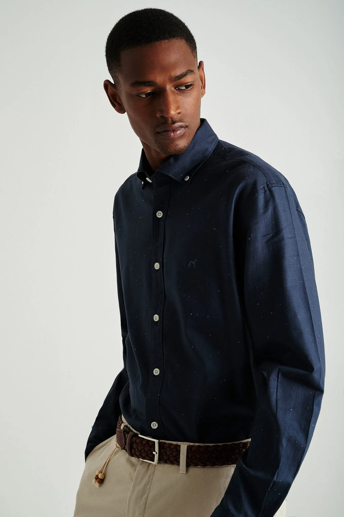 Slim fit slubcotton shirt