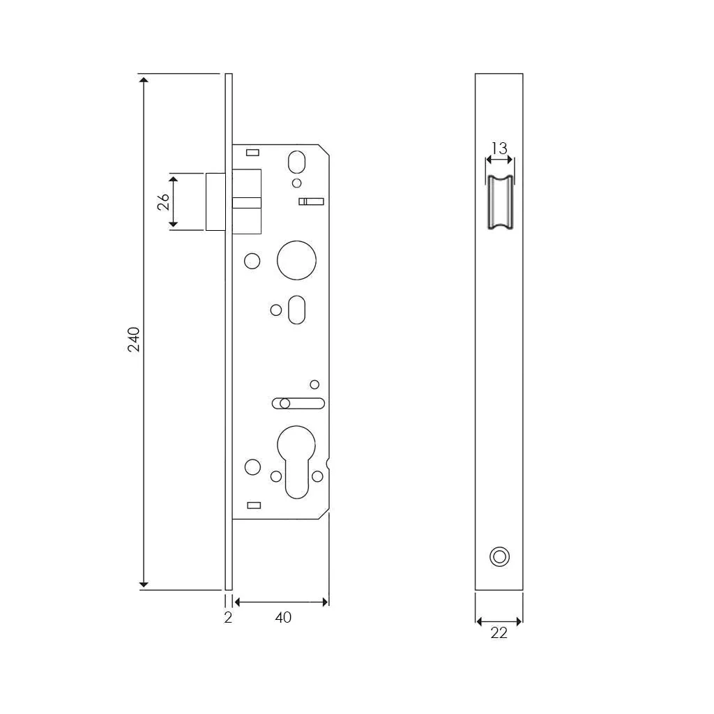 Slim Latch - Matt Black
