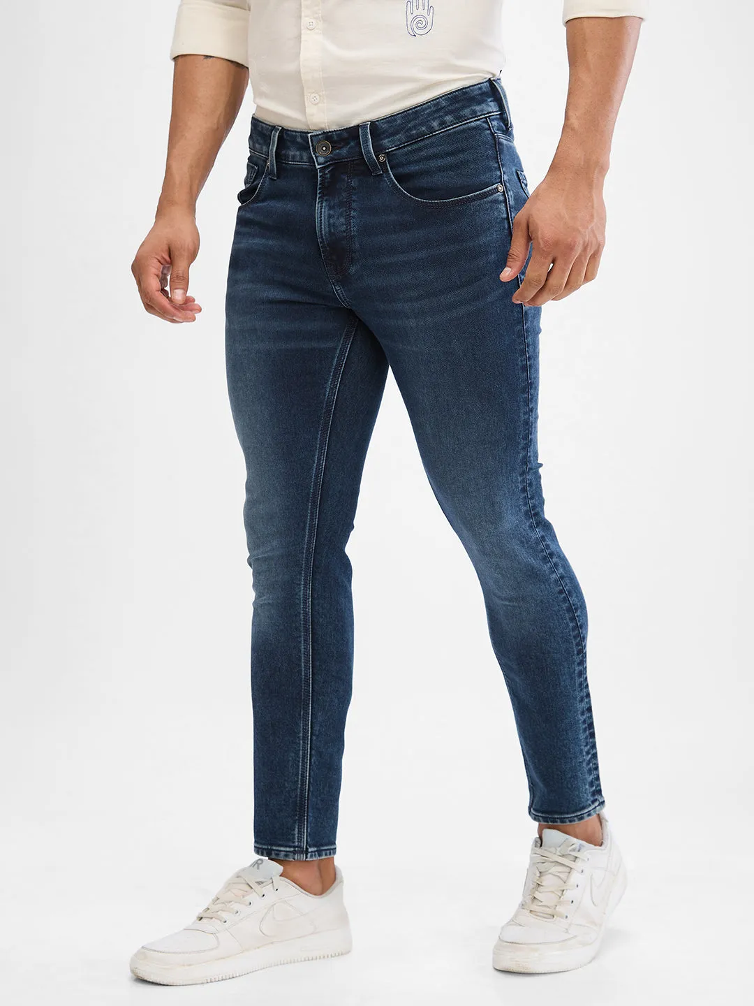 Spykar Dark Blue Slim Fit Jeans For Men