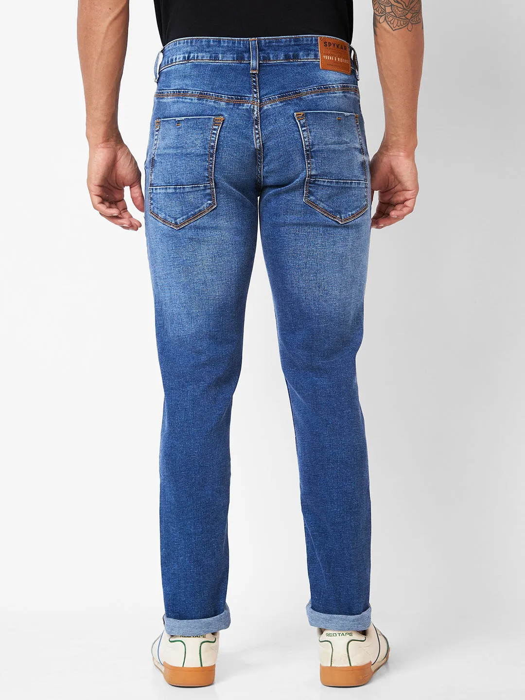Spykar Low-Rise Slim Fit Blue Jeans For Men