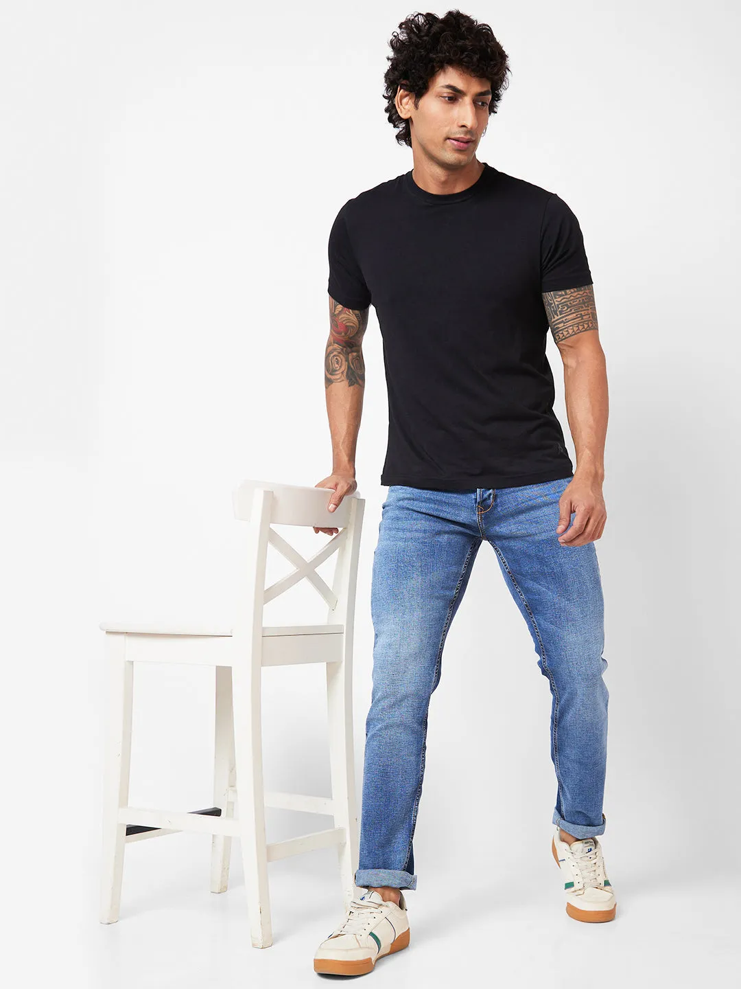 Spykar Low-Rise Slim Fit Blue Jeans For Men