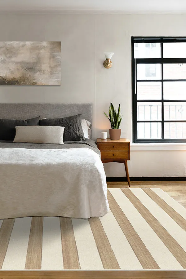 Sumi Sailor Stripe Camel Rug