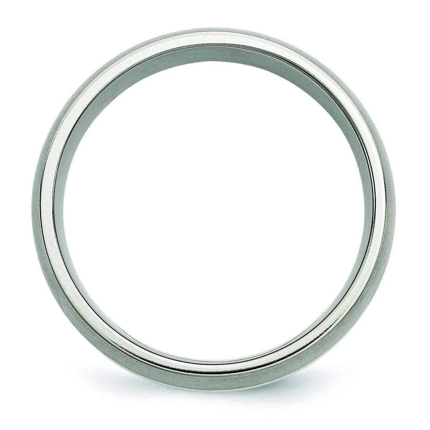 Titanium and Silver Wedding Band Matte Finish in 8mm
