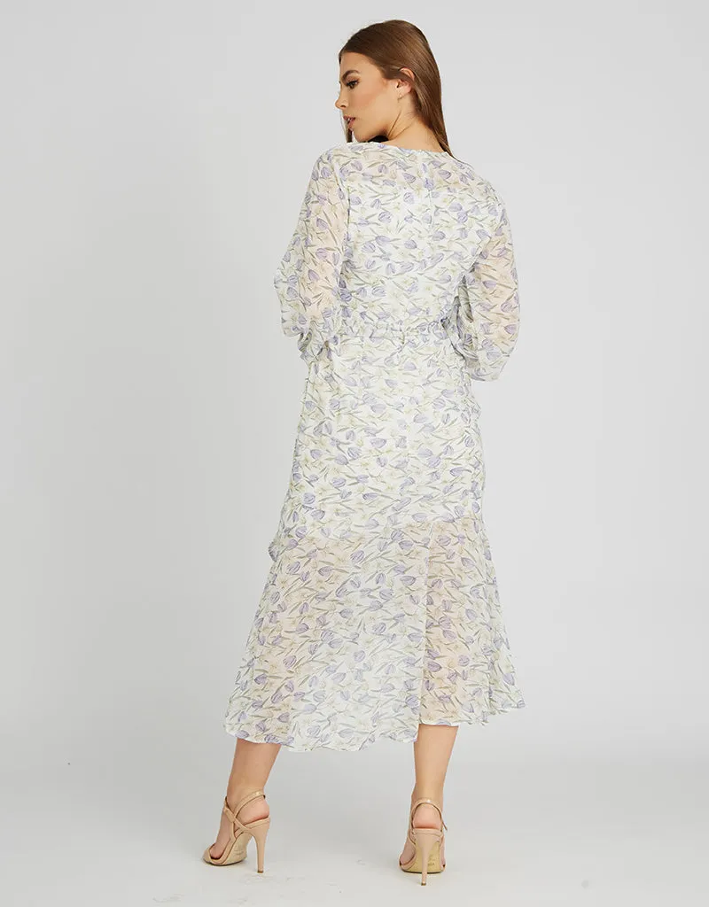 Tulip Pencil Belted Midi Dress