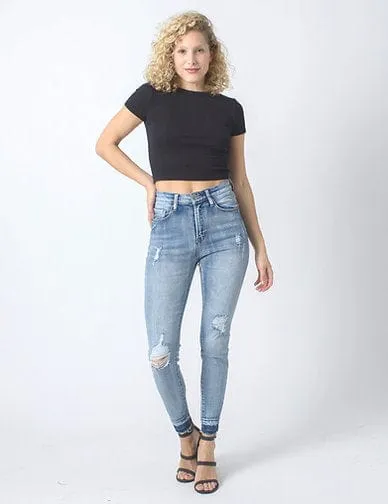 Wakee Denim Stretch Jean Distressed Skinny - Light Wash