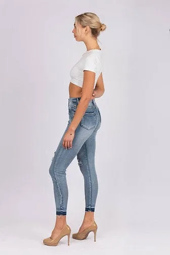 Wakee Denim Stretch Jean Distressed Skinny - Light Wash