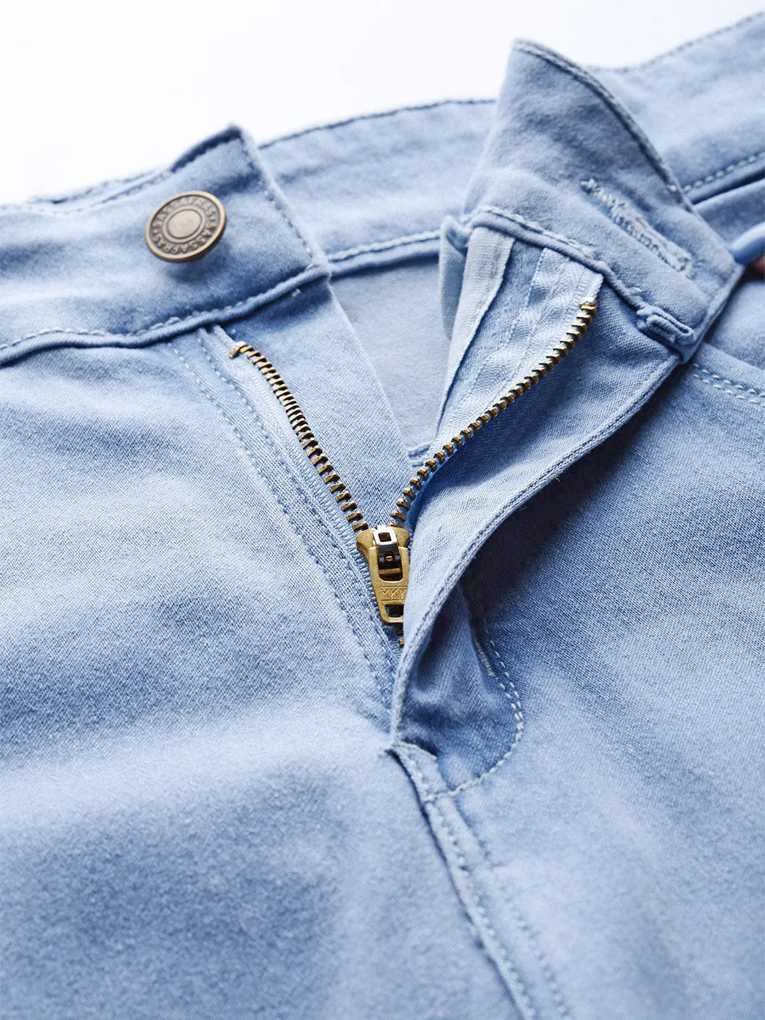 Women Ice Blue Whisker Wash Jeans