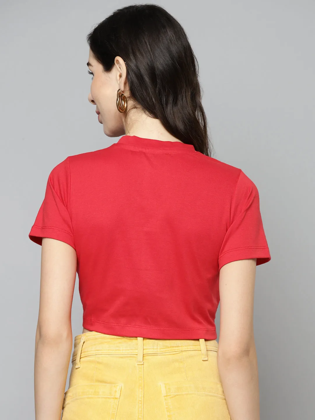 Women Red Not Today Crop T-Shirt